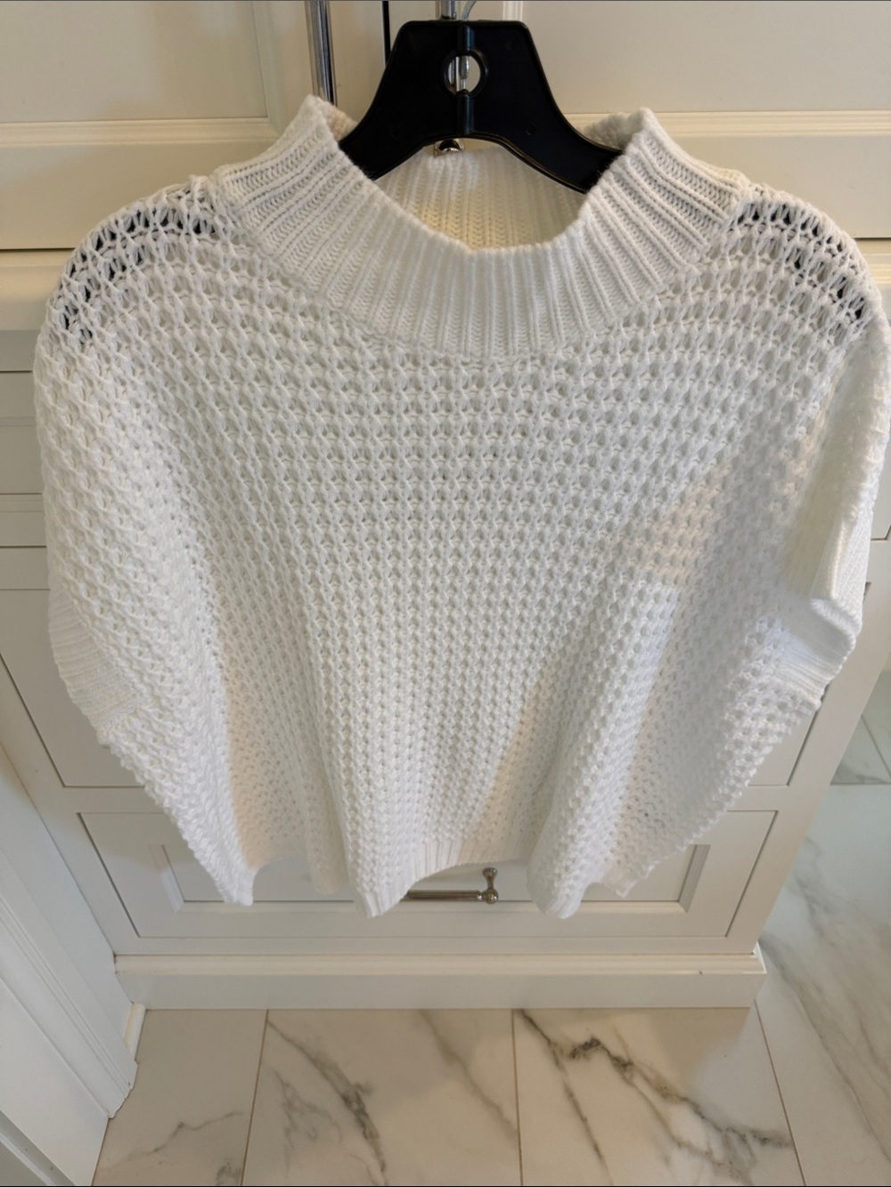 White Textured Knit Sweater - Women's Lightweight Pullover